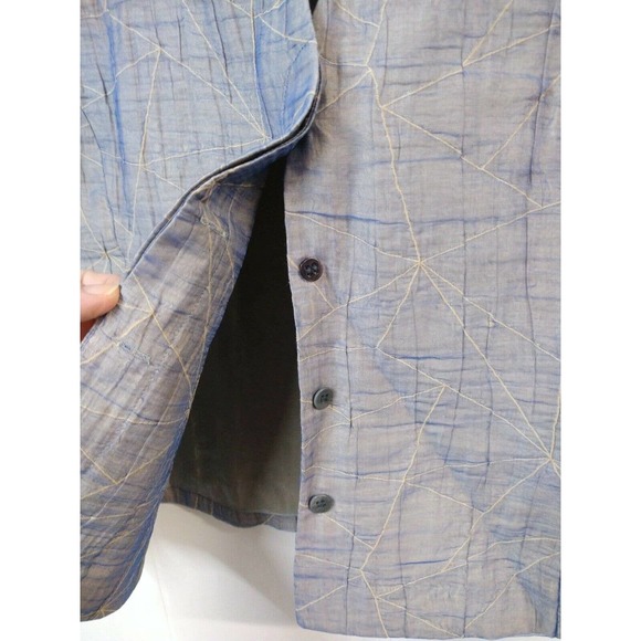 Lafayette 148 WM 14 Vest Linen Blend Grey/Blue Hidden Button Closure Made in USA - Picture 3 of 7